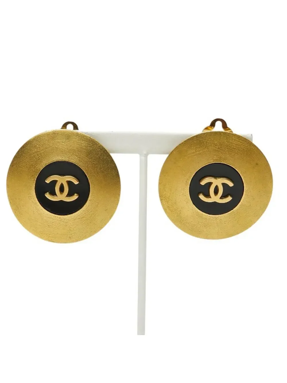 Chanel Cc Logo Round Clip-On Earrings #247024C65B